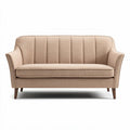 Canapé beige en tissu avec piètement en bois dimensions 180 x 80 x 75cm