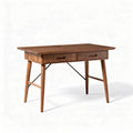 Bureau en bois massif de style vintage 120 x 60 x 75cm avec tiroirs