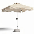 Parasol déporté en textile beige avec pied en béton 250 x 250 x 250cm